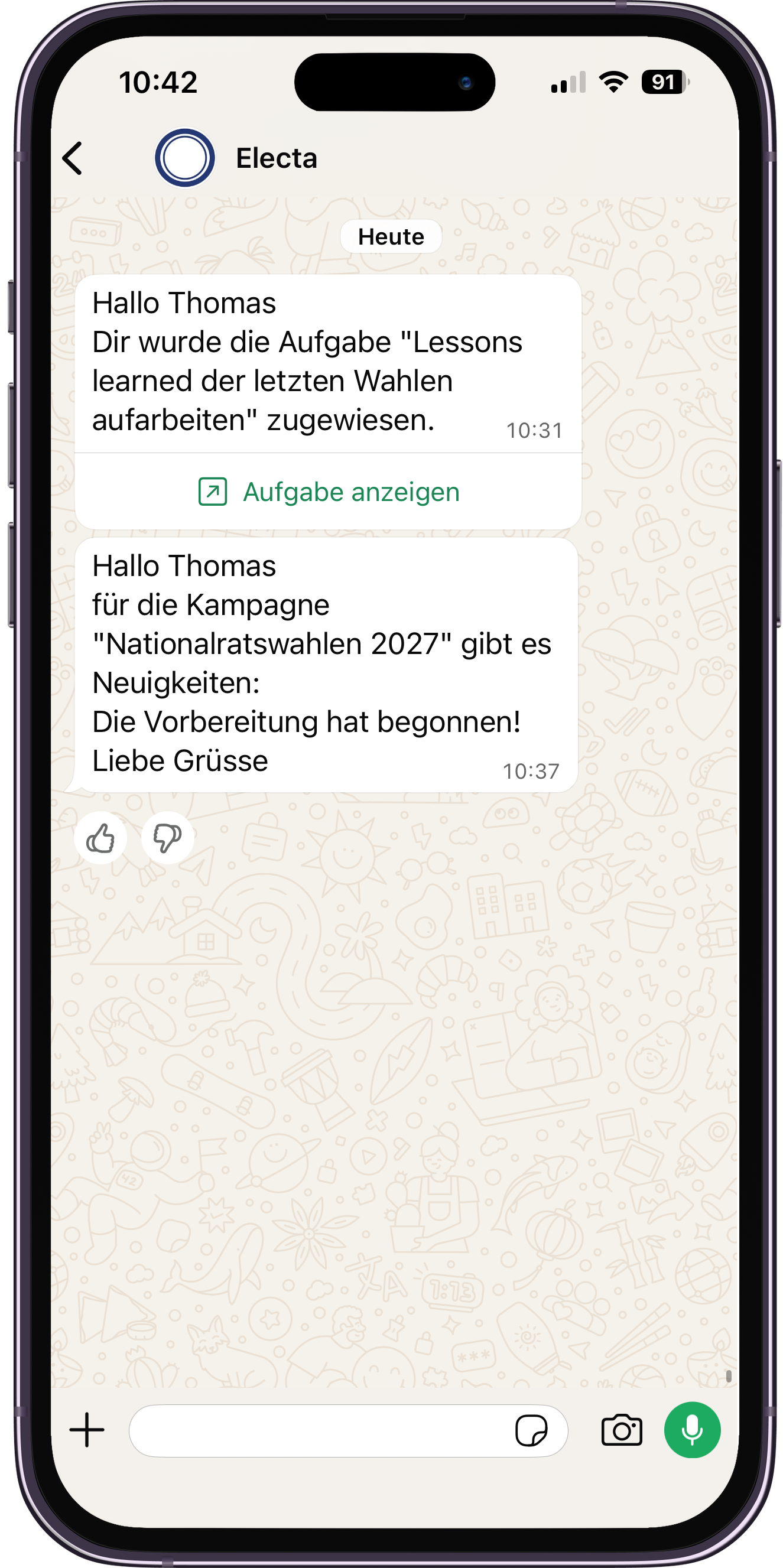 Notification WhatsApp